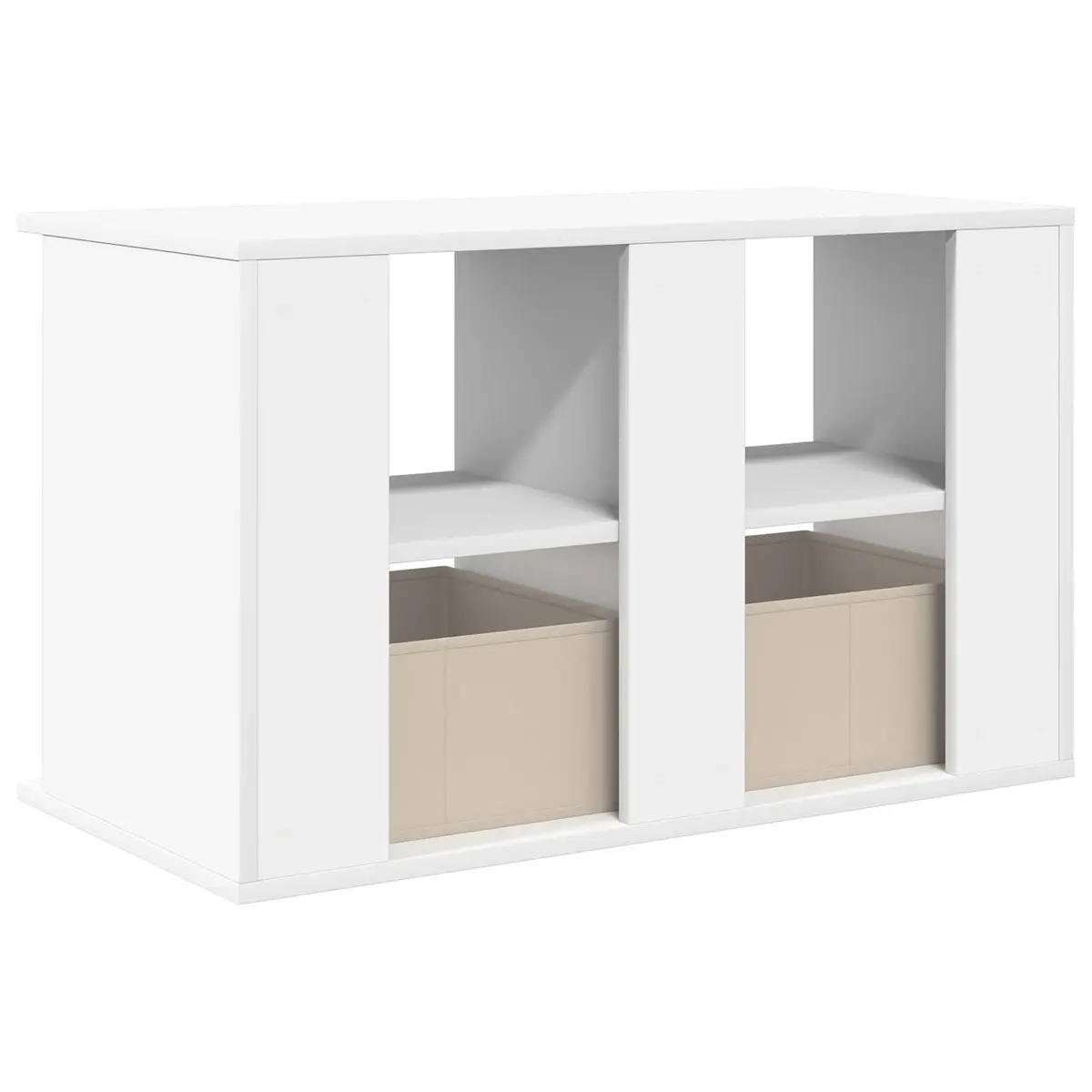 TV Stand Engineered Wood 79 x 40 x 48 cm White Modern Lowboard Storage Unit Living Room Furniture