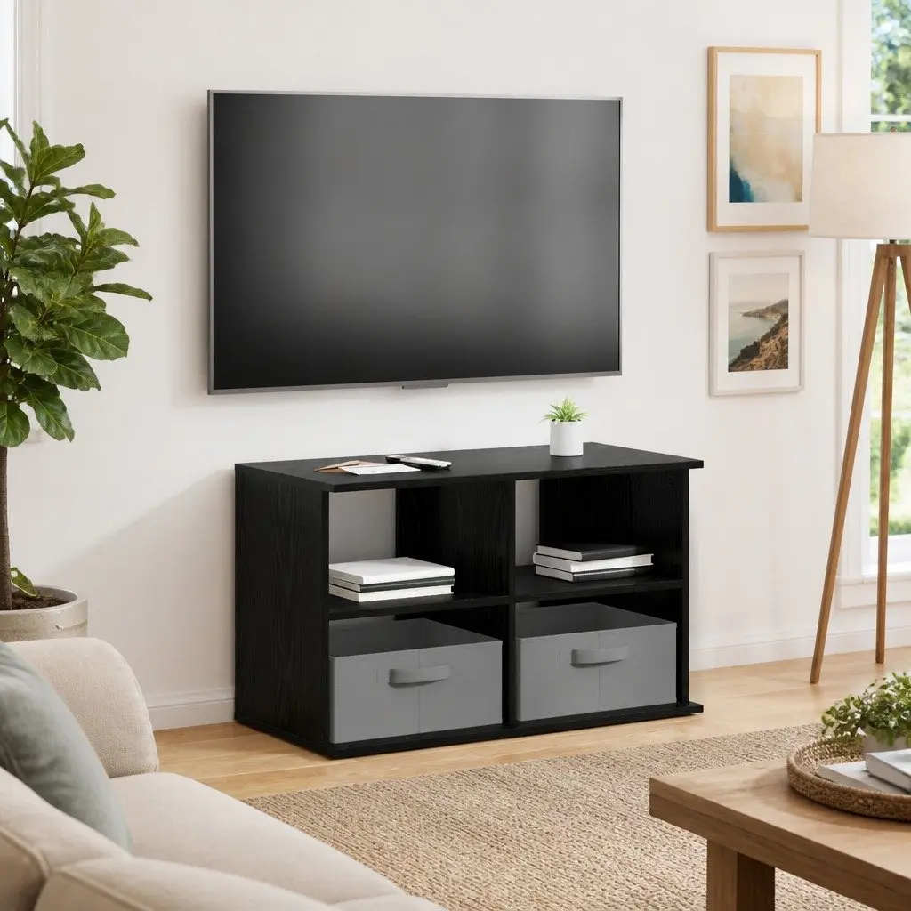 TV Stand Engineered Wood 79x40x48cm Black