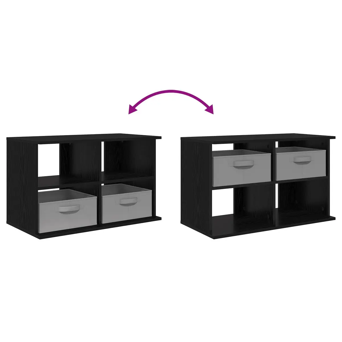 TV Stand Engineered Wood 79x40x48cm Black