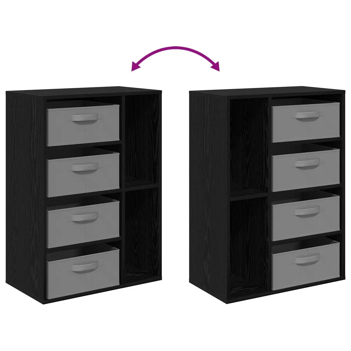 Black Oak Modern Sideboard Storage Cabinet