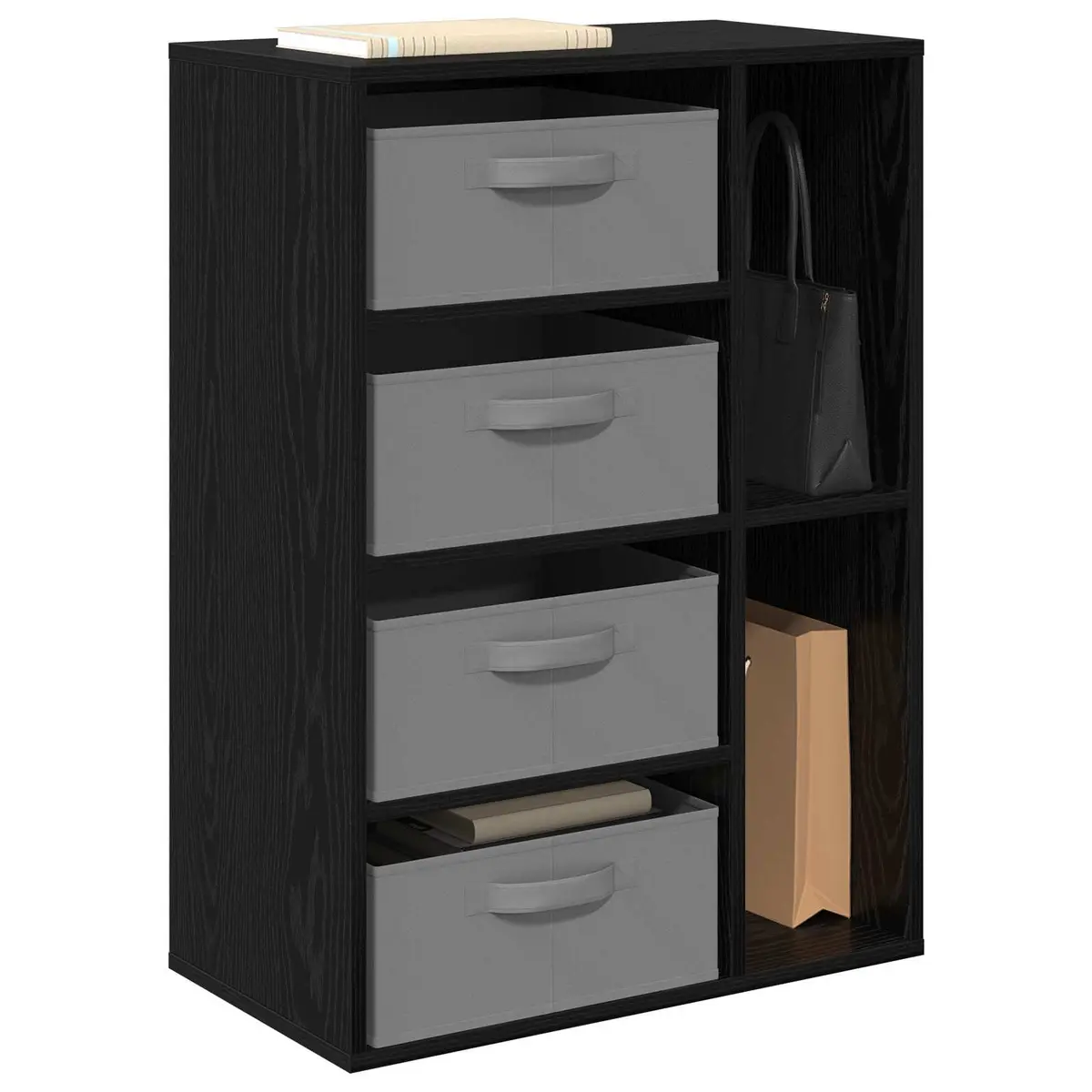 Black Oak Modern Sideboard Storage Cabinet