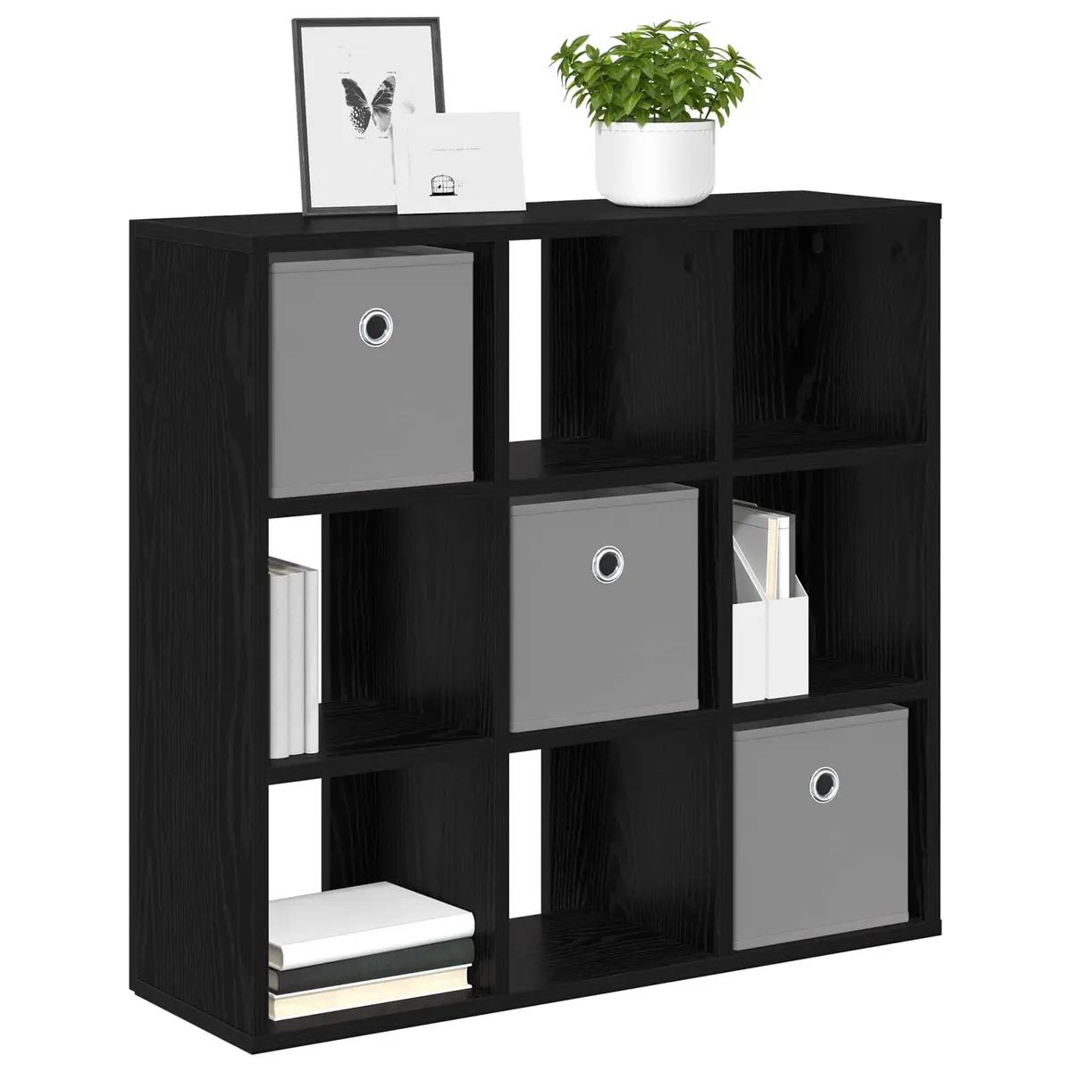 Black Oak Sideboard with Drawer and Shelves