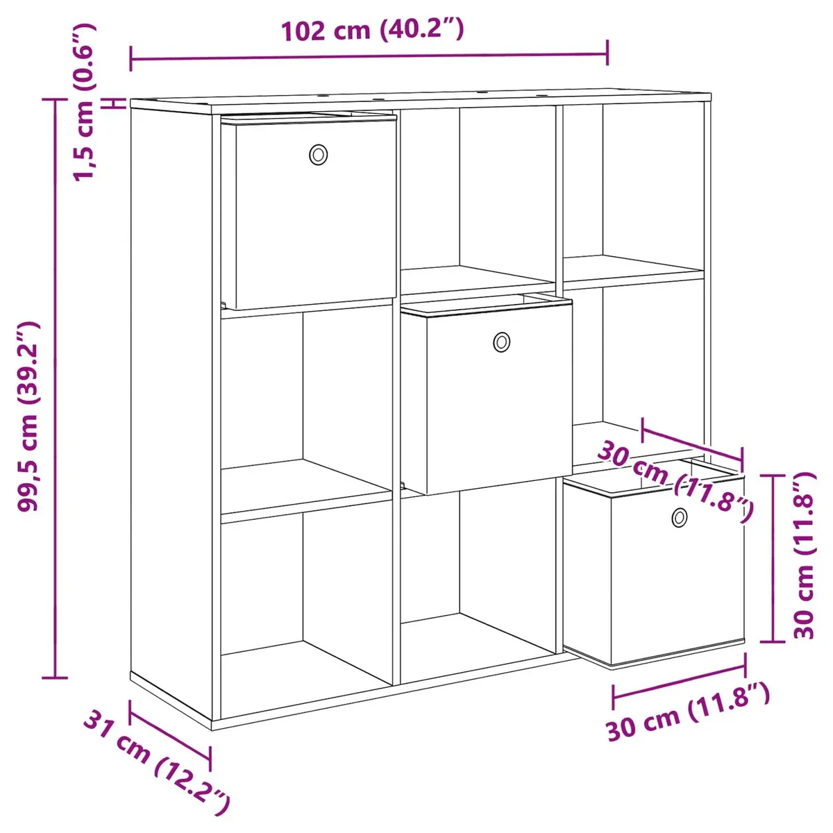 White Modern Sideboard with Drawer for Storage