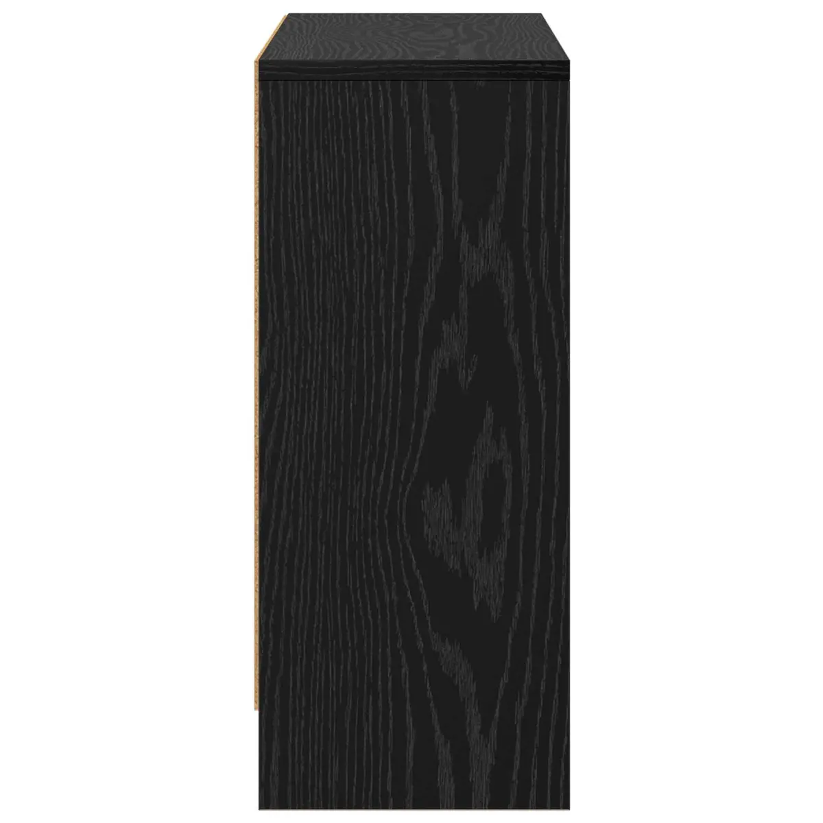 Black Sideboard with Drawer Modern Storage Cabinet Engineered Wood Living Room