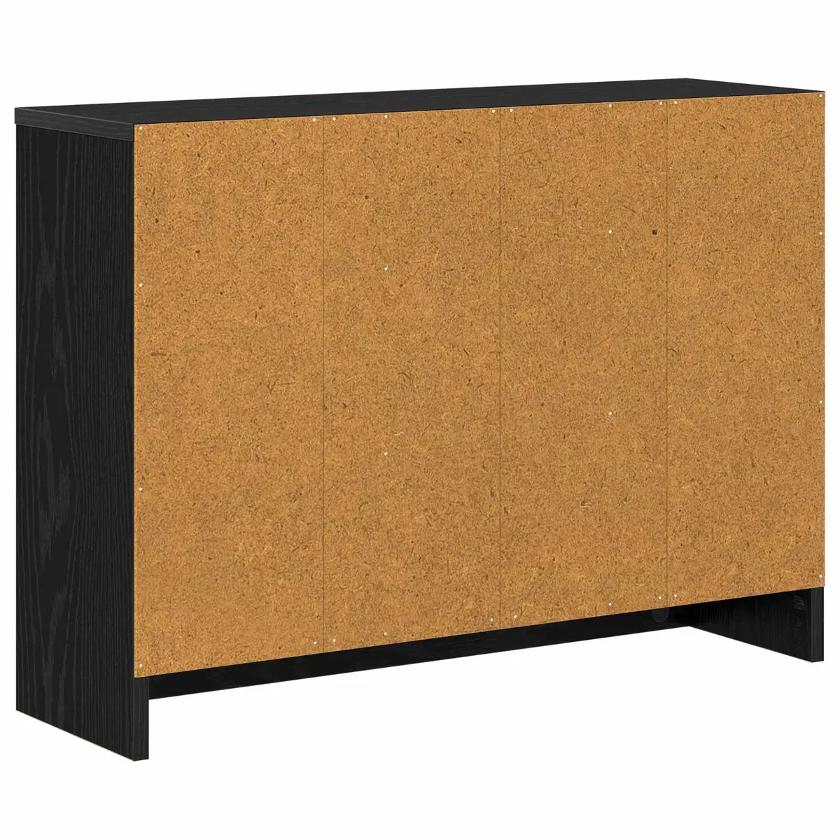 Black Sideboard with Drawer Modern Storage Cabinet Engineered Wood Living Room