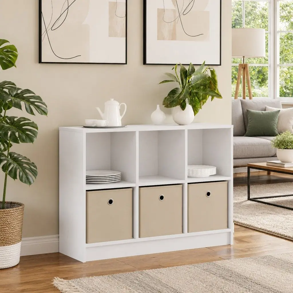 White Sideboard with Drawer for Storage