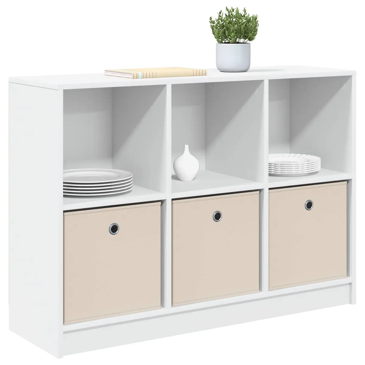 White Sideboard with Drawer Storage Cabinet Modern Living Room Hallway Buffet