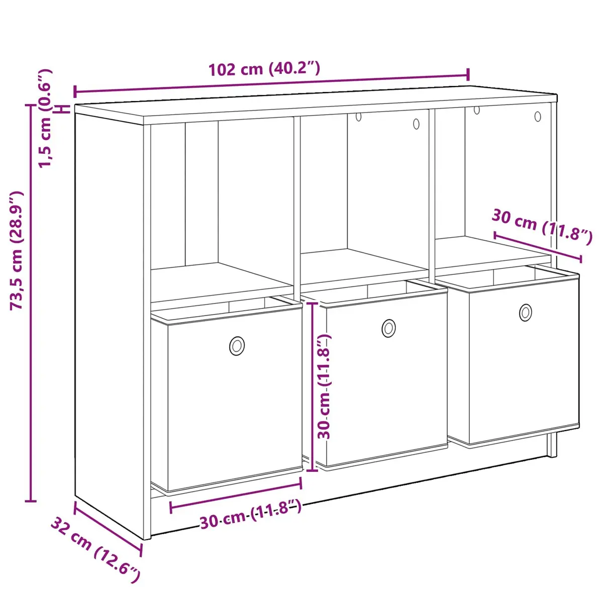 Black Oak Sideboard Storage Cabinet with Shelving