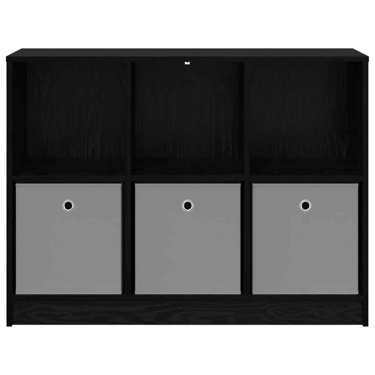 Black Oak Sideboard Storage Cabinet with Shelving