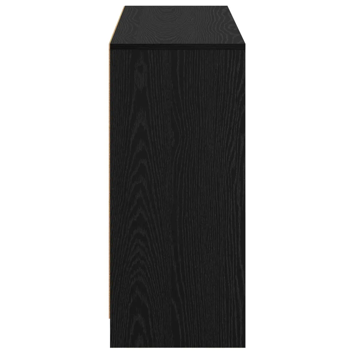 Black Oak Sideboard Storage Cabinet with Shelving
