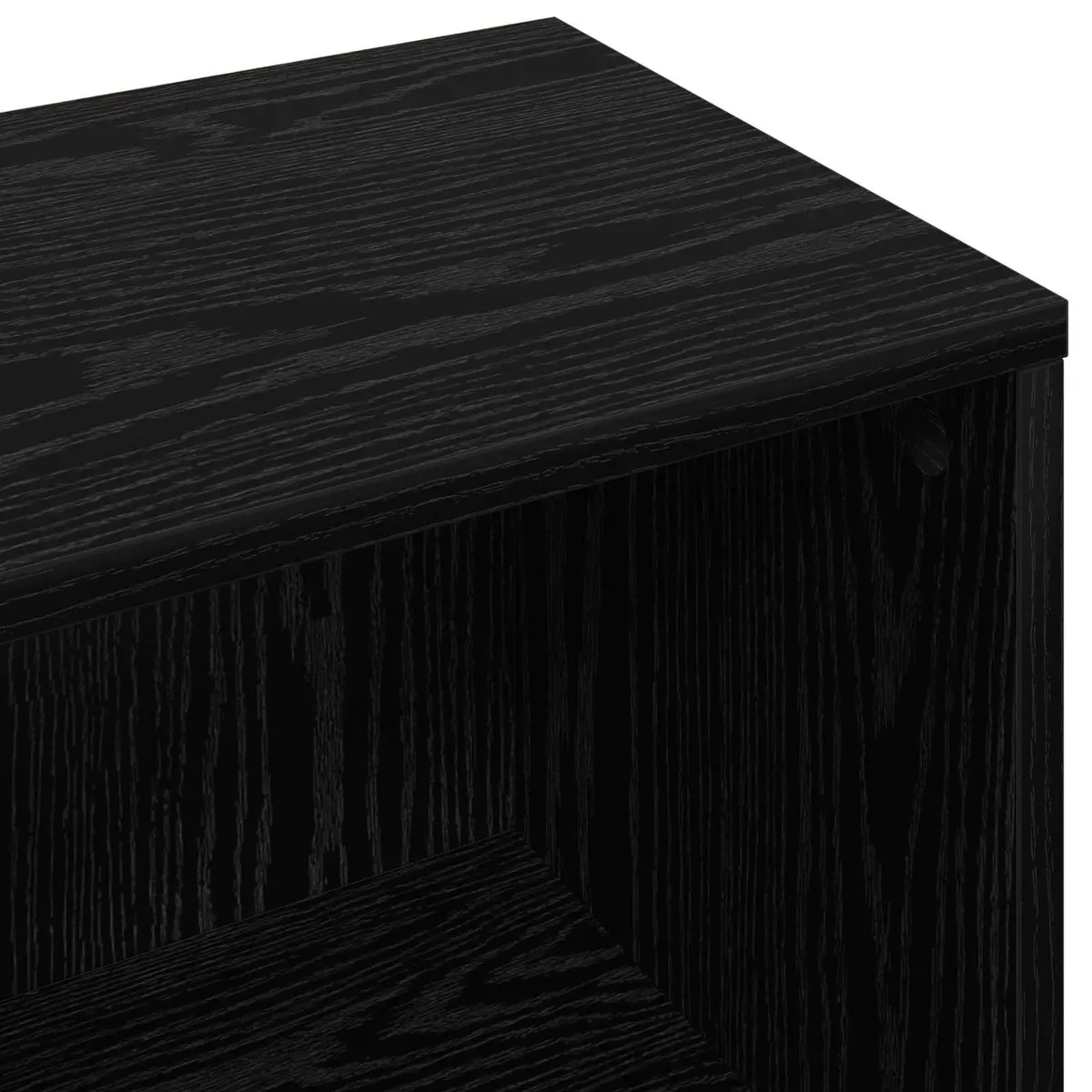 Black Oak Sideboard Storage Cabinet with Shelving