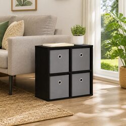 Sturdy Black Oak Sideboard Storage Cabinet 49.5 x 22