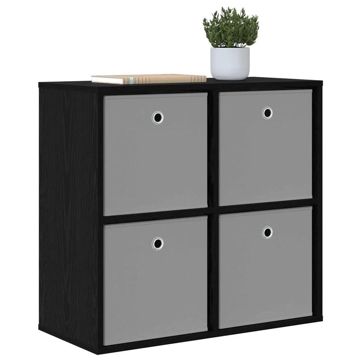 Black Sideboard with Drawer and Storage Shelves