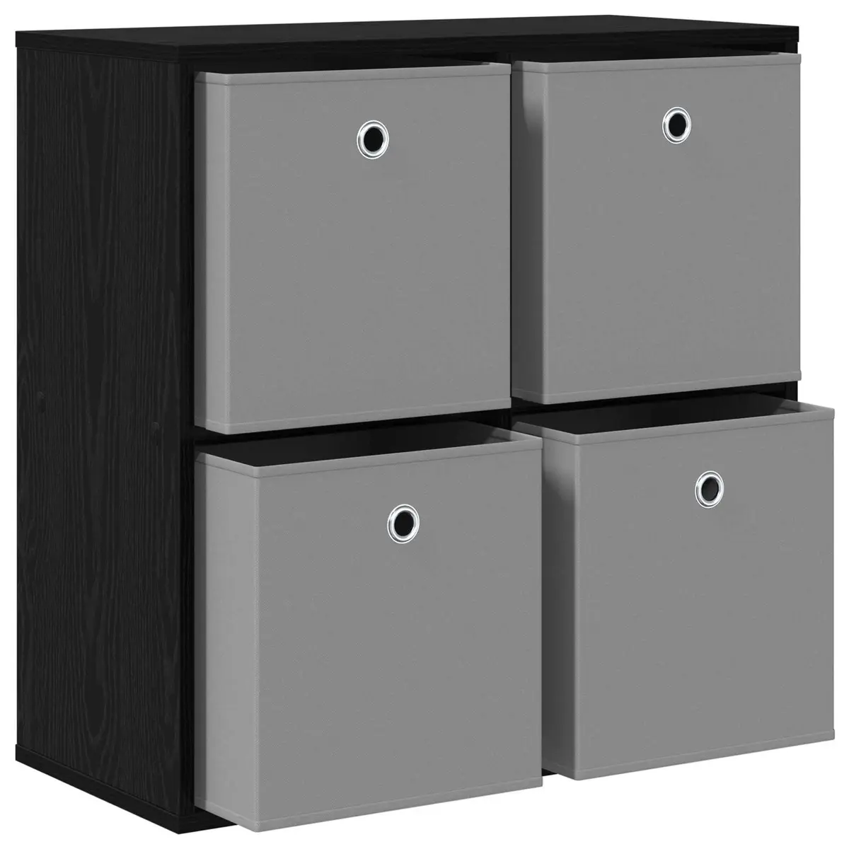Black Sideboard with Drawer and Storage Shelves