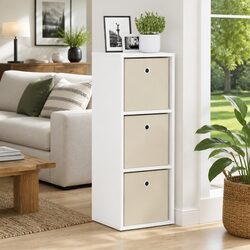 Modern White Sideboard with Drawer and Shelves