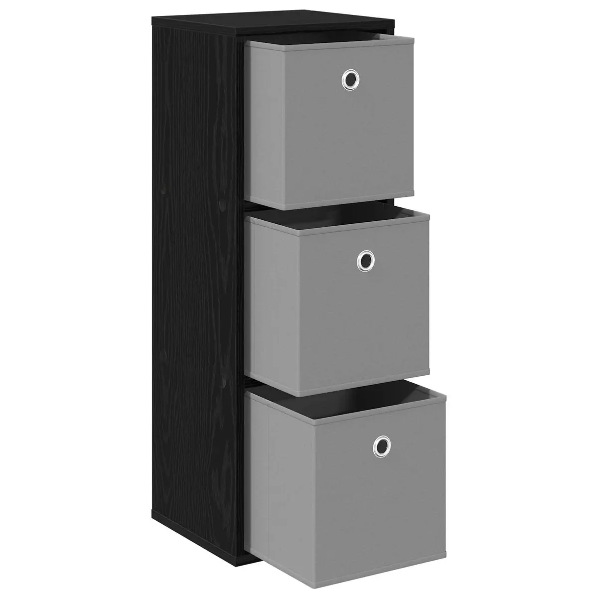 Sideboard Engineered Wood 30.5 x 27 x 84.5 cm Black Modern Storage Cabinet