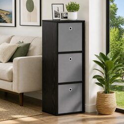 Modern Black Oak Sideboard with Drawer for Storage