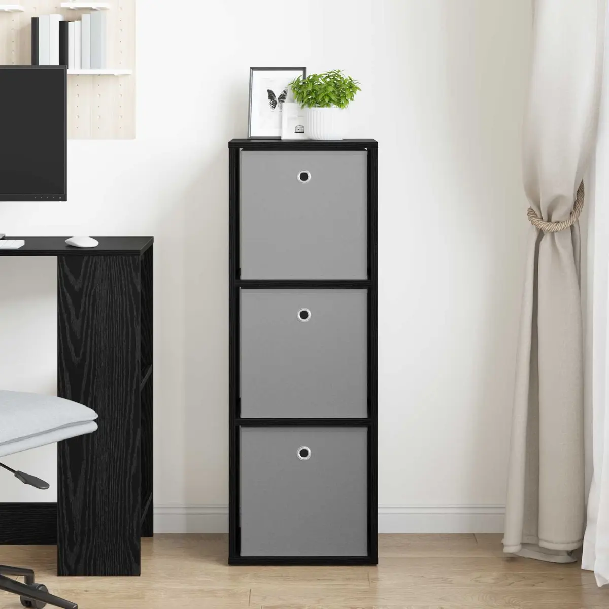 Black Oak Sideboard with Drawer for Storage