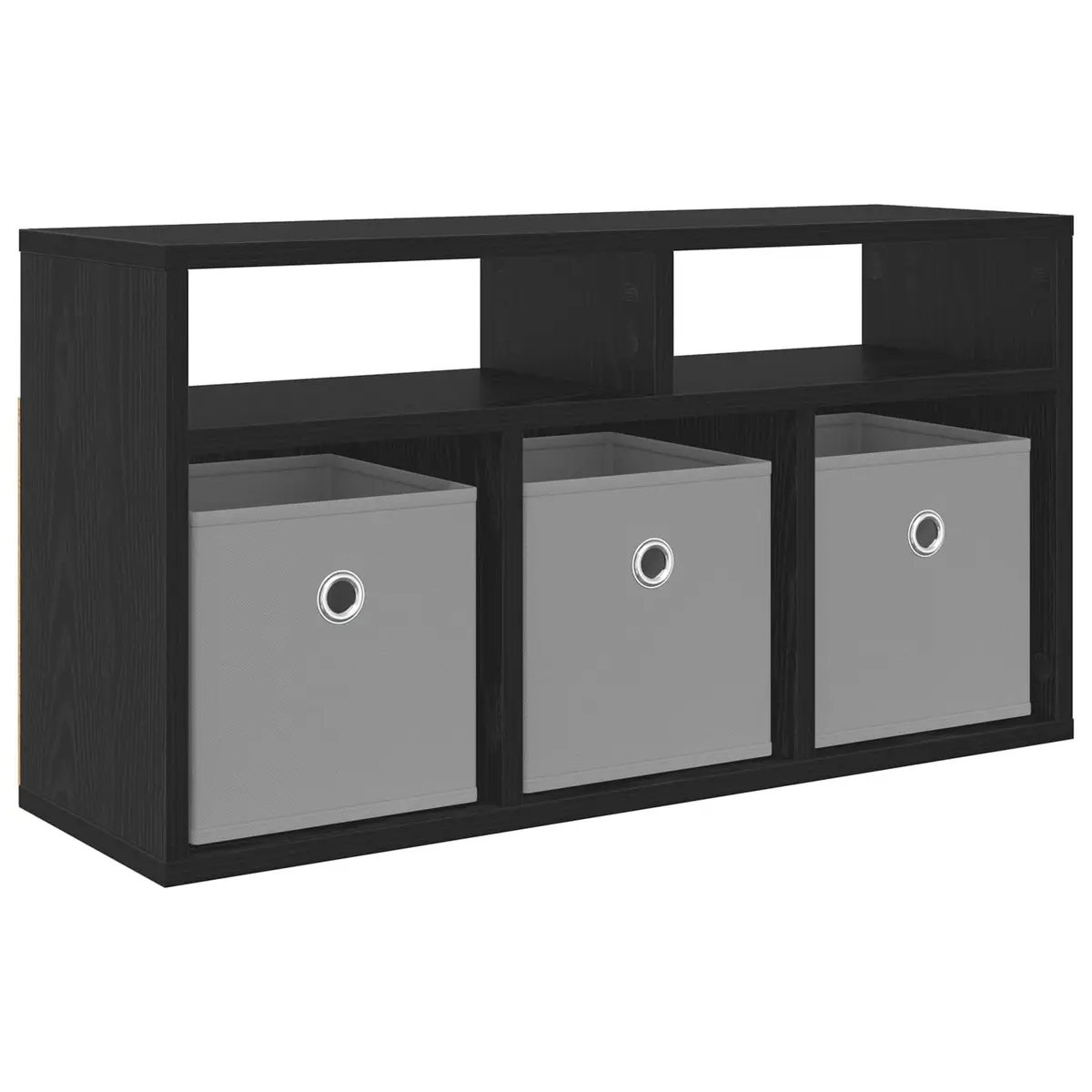 Black Oak Lowboard TV Unit with Drawer