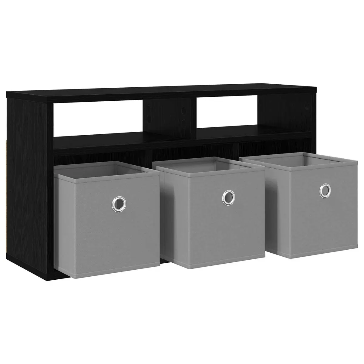 Black Oak Lowboard TV Unit with Drawer
