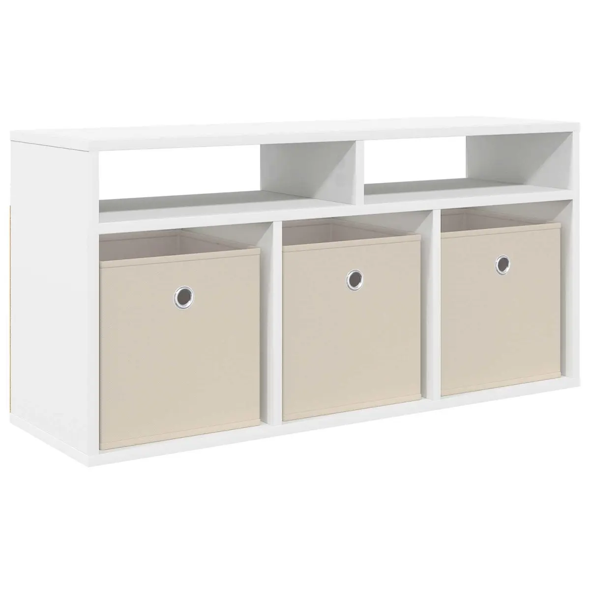 Lowboard TV Unit Engineered Wood 87 x 27.5 x 43 cm White