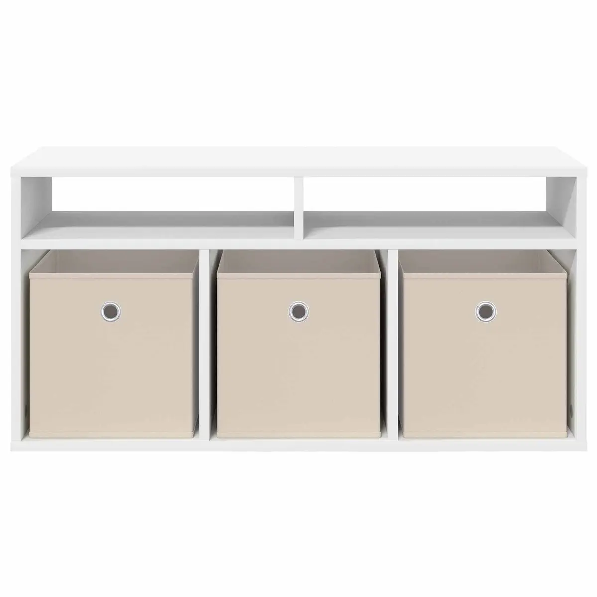 Lowboard TV Unit Engineered Wood 87 x 27.5 x 43 cm White