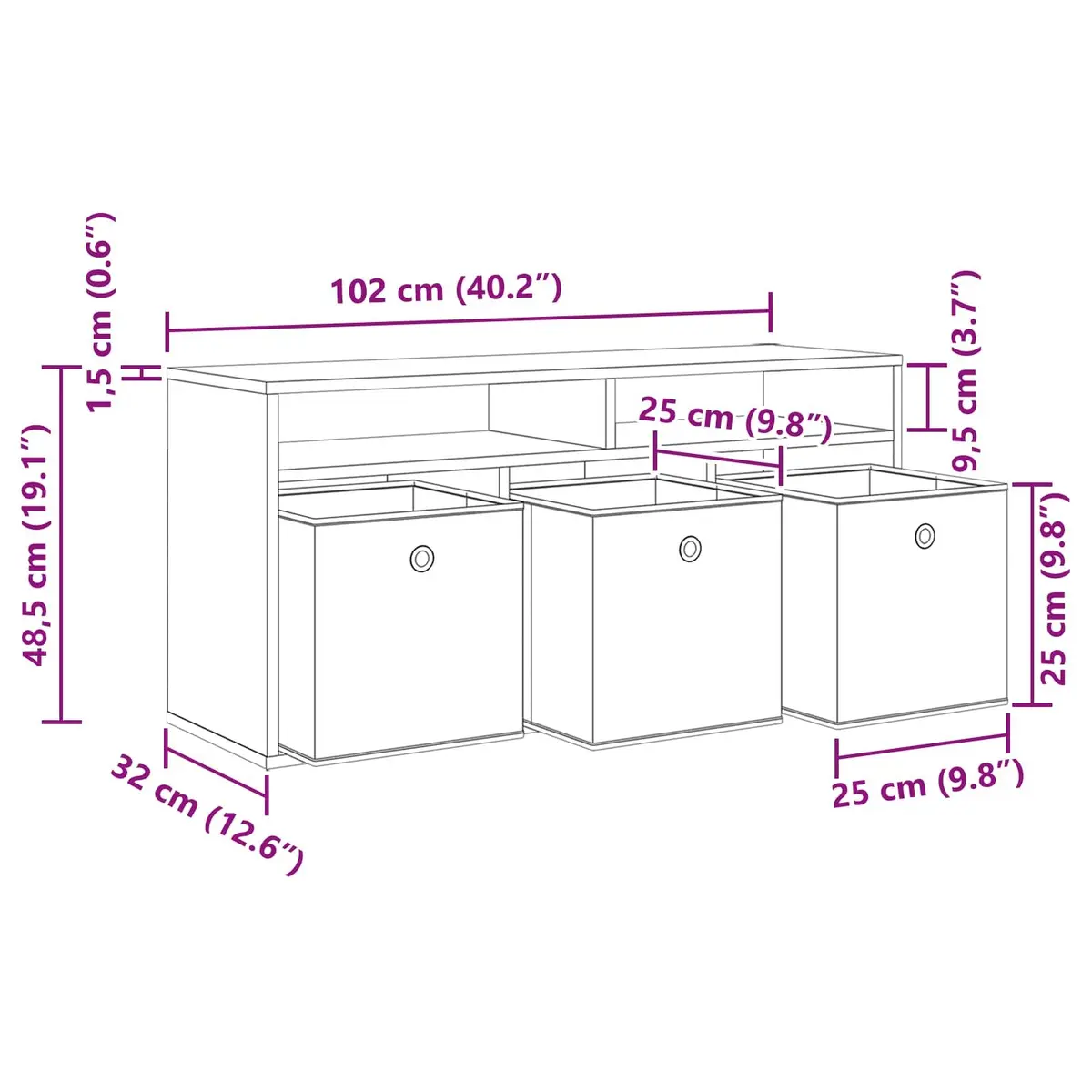 Modern White Lowboard TV Unit Storage Cabinet with Drawer Living Room Furniture