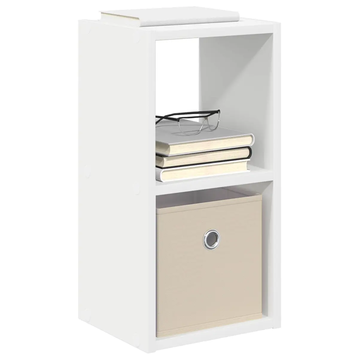 Bedside Table 2 pcs White 25.5 x 22 x 49.5 cm Engineered Wood Modern Nightstand