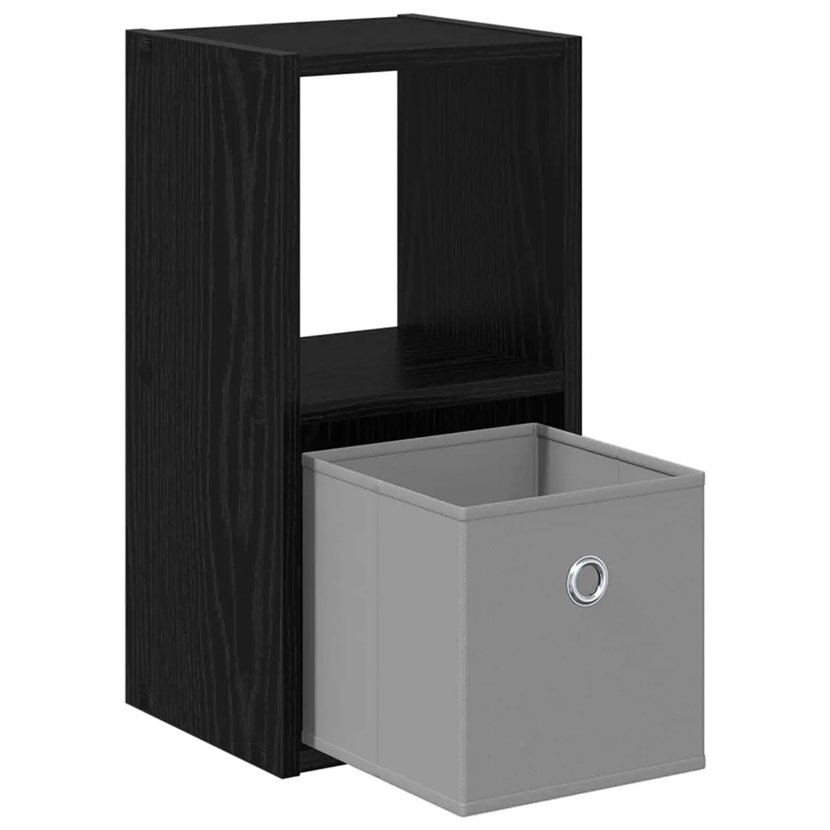 Bedside Table with Drawer Black Modern Bedroom Nightstand Storage 25.5 x 22 x