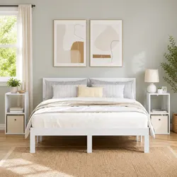 Quality White Bedside Table Set with Drawers