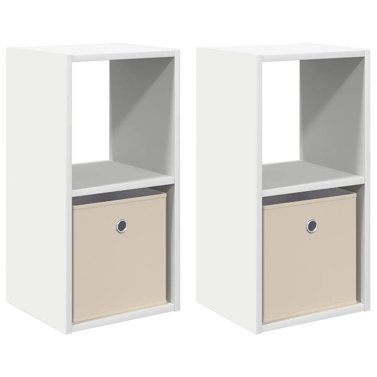 White Bedside Table Set with Drawers