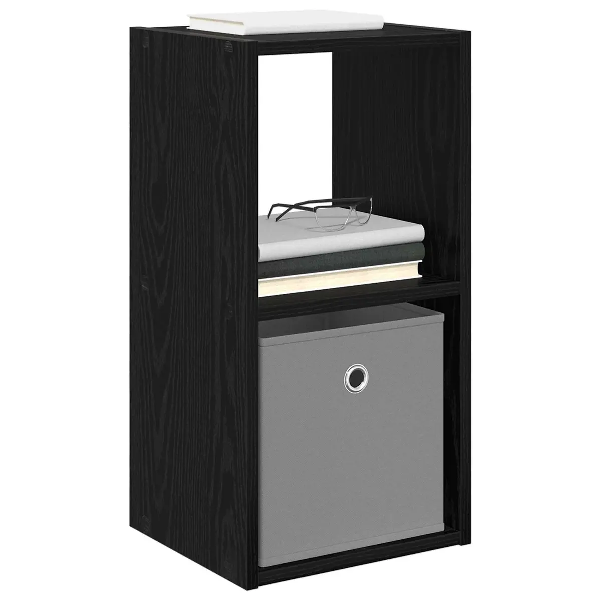 Bedside Table Engineered Wood 30.5 x 27 x 59.5 cm Black 2 Piece