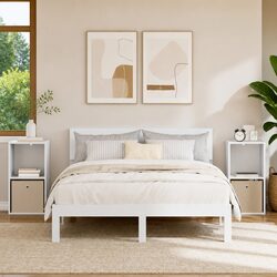 White Bedside Table Set 2 pcs 35 x 32 x 68 cm