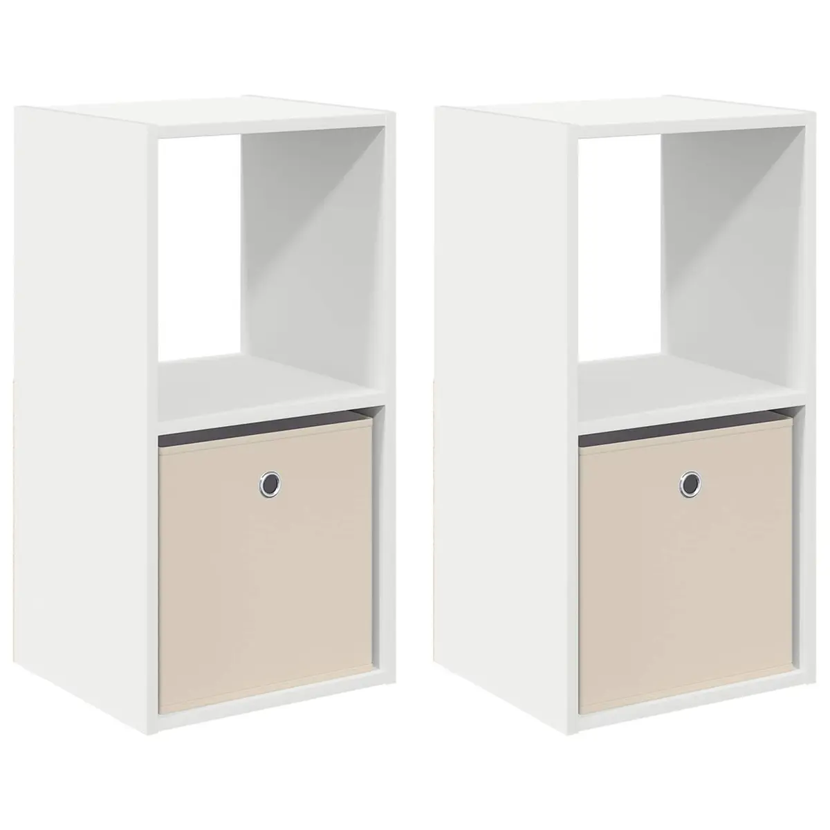 White Bedside Table Set 2 pcs 35 x 32 x 68 cm