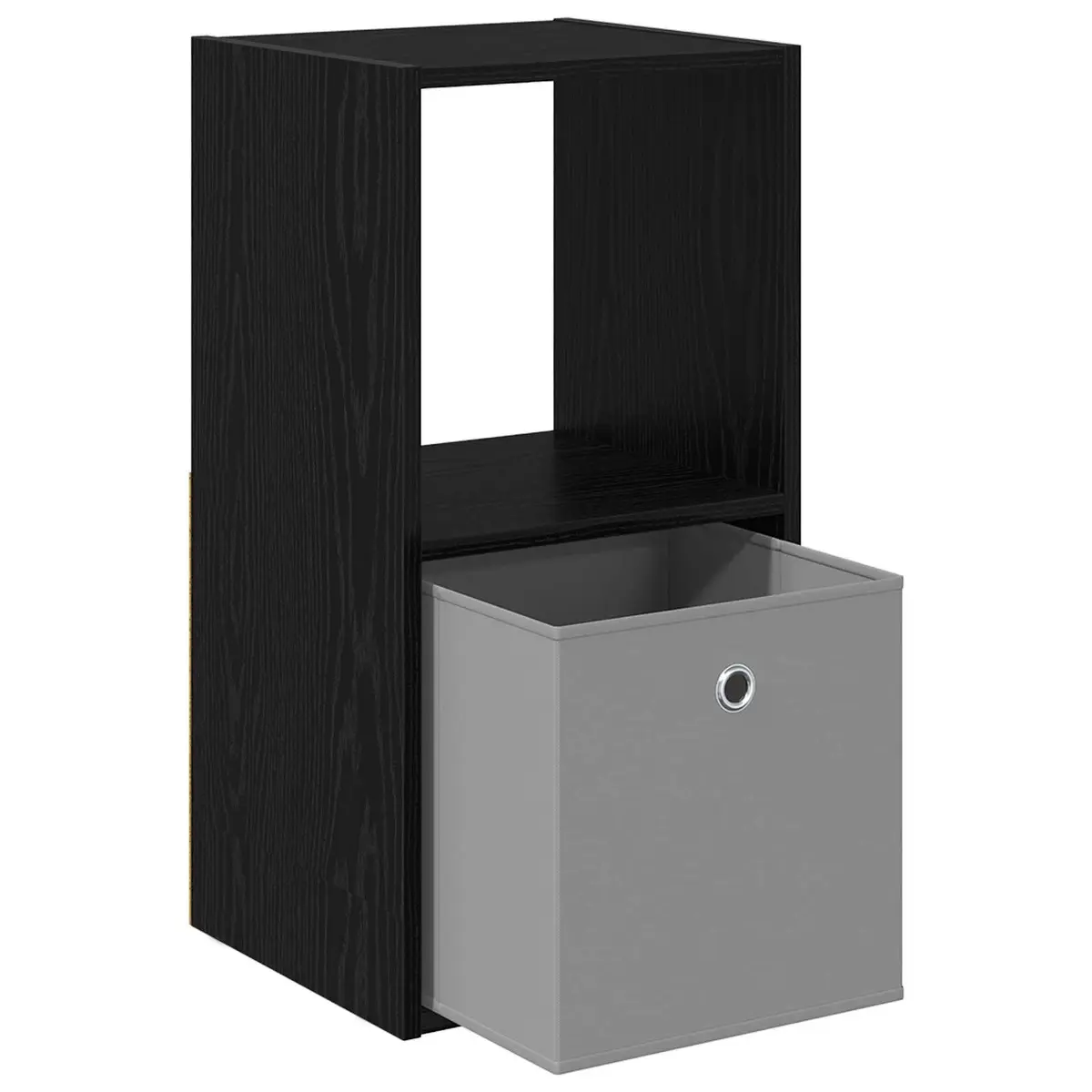 Bedside Table 2 Pieces Black Engineered Wood Bedroom Furniture Storage Drawers
