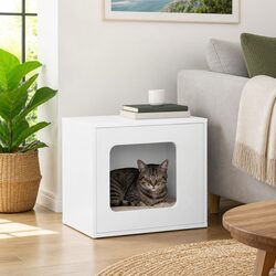 Stylish White Cat House for Modern Interiors