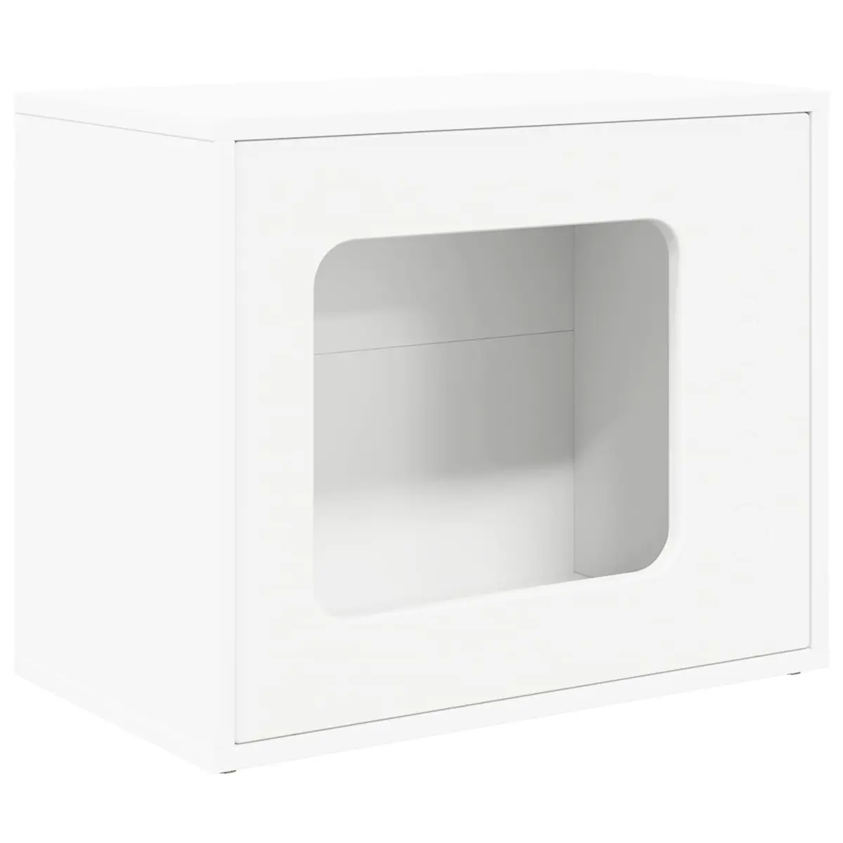 Cat House White Modern Indoor Pet Furniture Engineered Wood Cozy Retreat