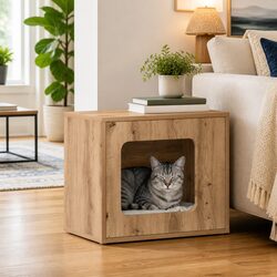 Stylish Modern Cat House with Durable Wood Construction