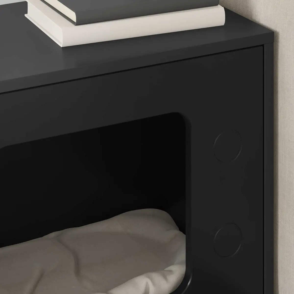 Black Cat House with Durable Engineered Wood