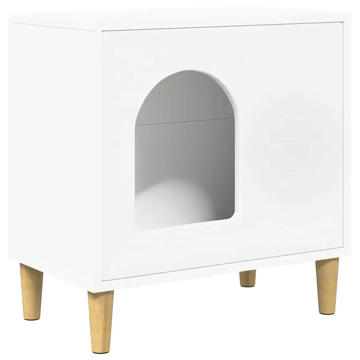 Modern Cat House White 51 x 30 x 52 cm Indoor Kitten Shelter Furniture Hideaway