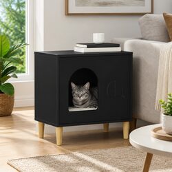 Stylish Black Cat House for Indoor Fun and Comfort