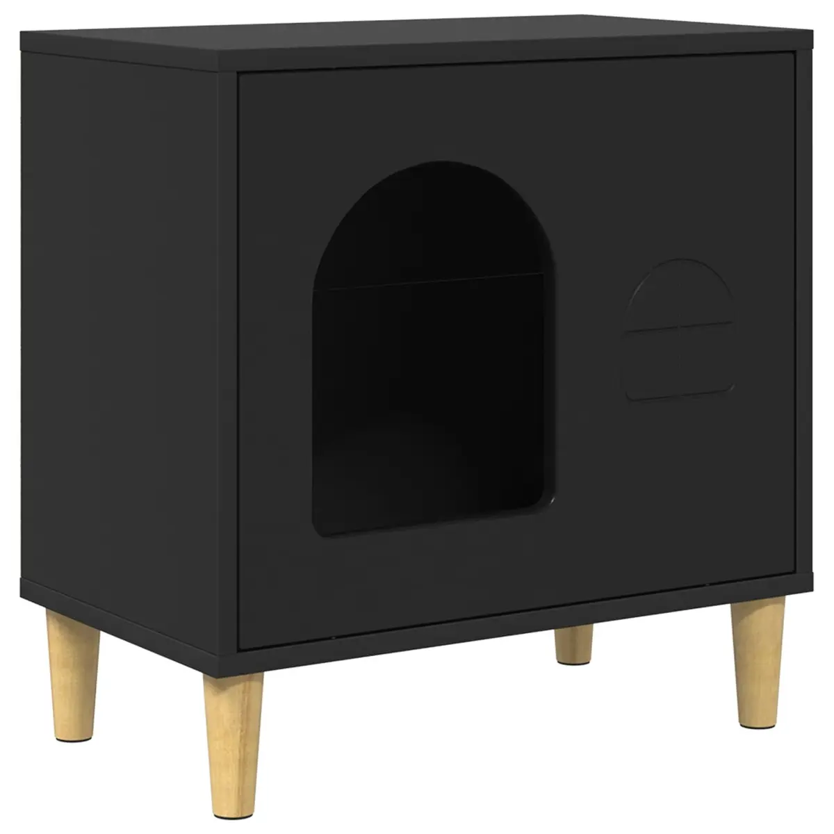 Cat House Engineered Wood 51 x 30 x 52 cm Black