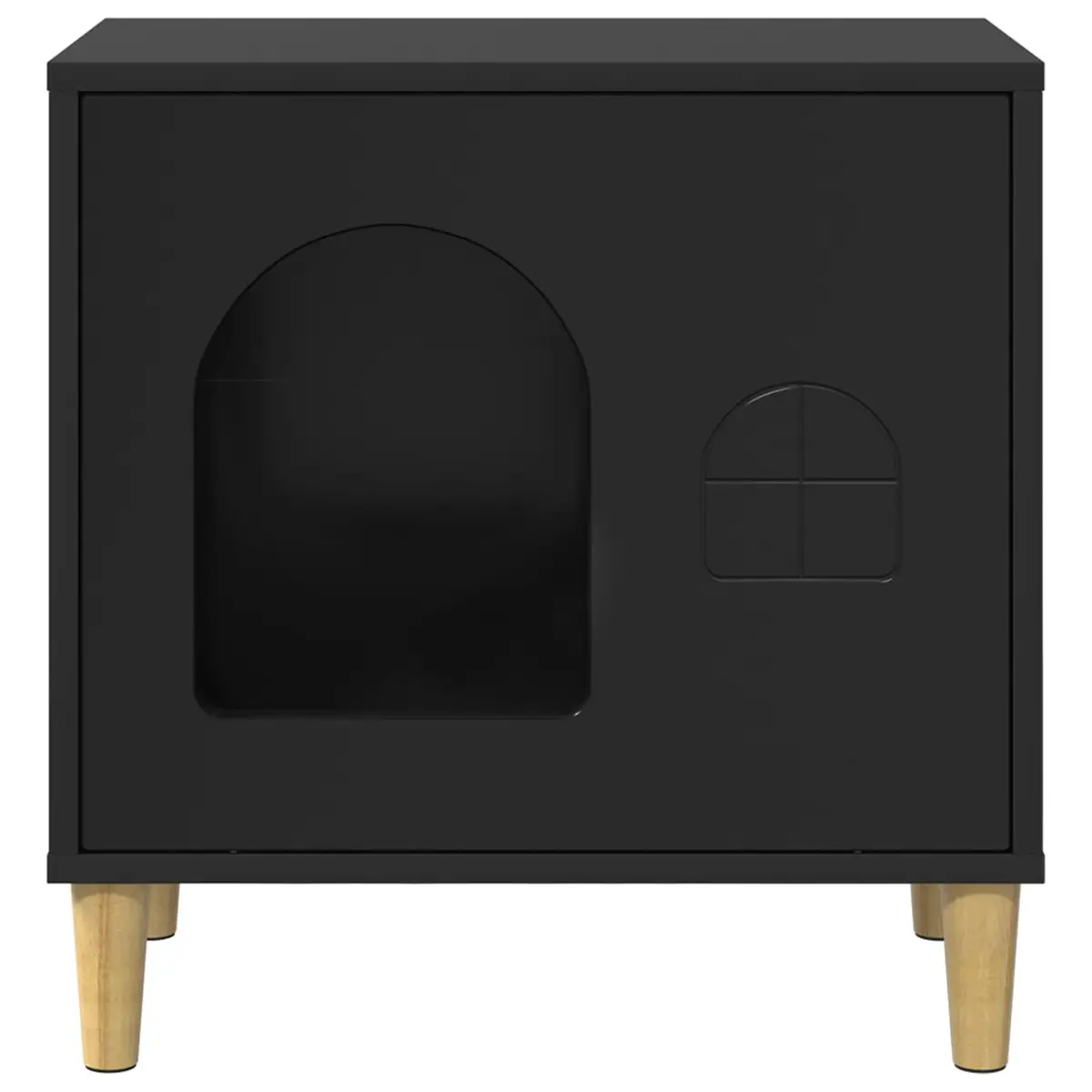 Cat House Engineered Wood 51 x 30 x 52 cm Black