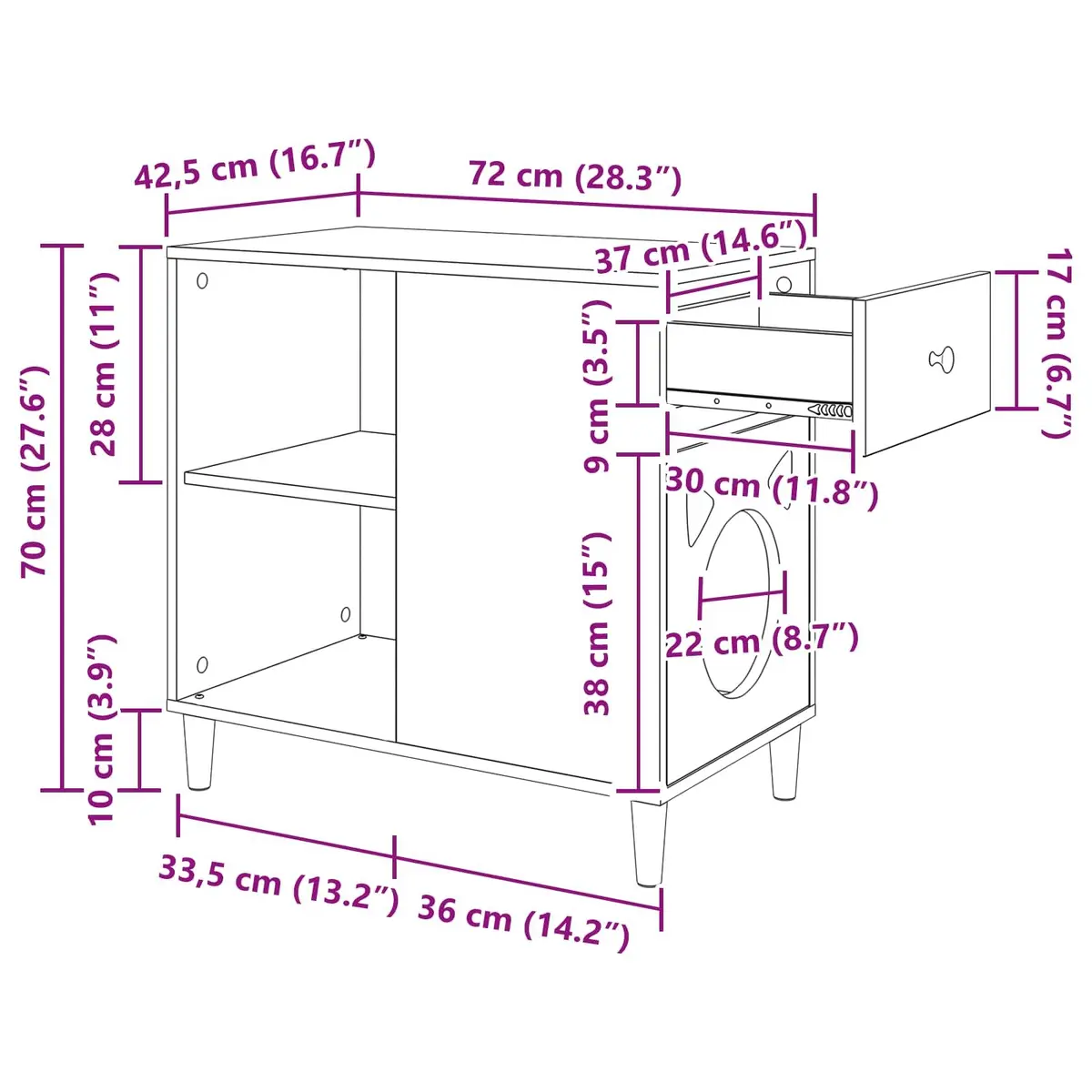 Cat House White Modern Indoor Pet Furniture Engineered Wood Hideaway Shelter