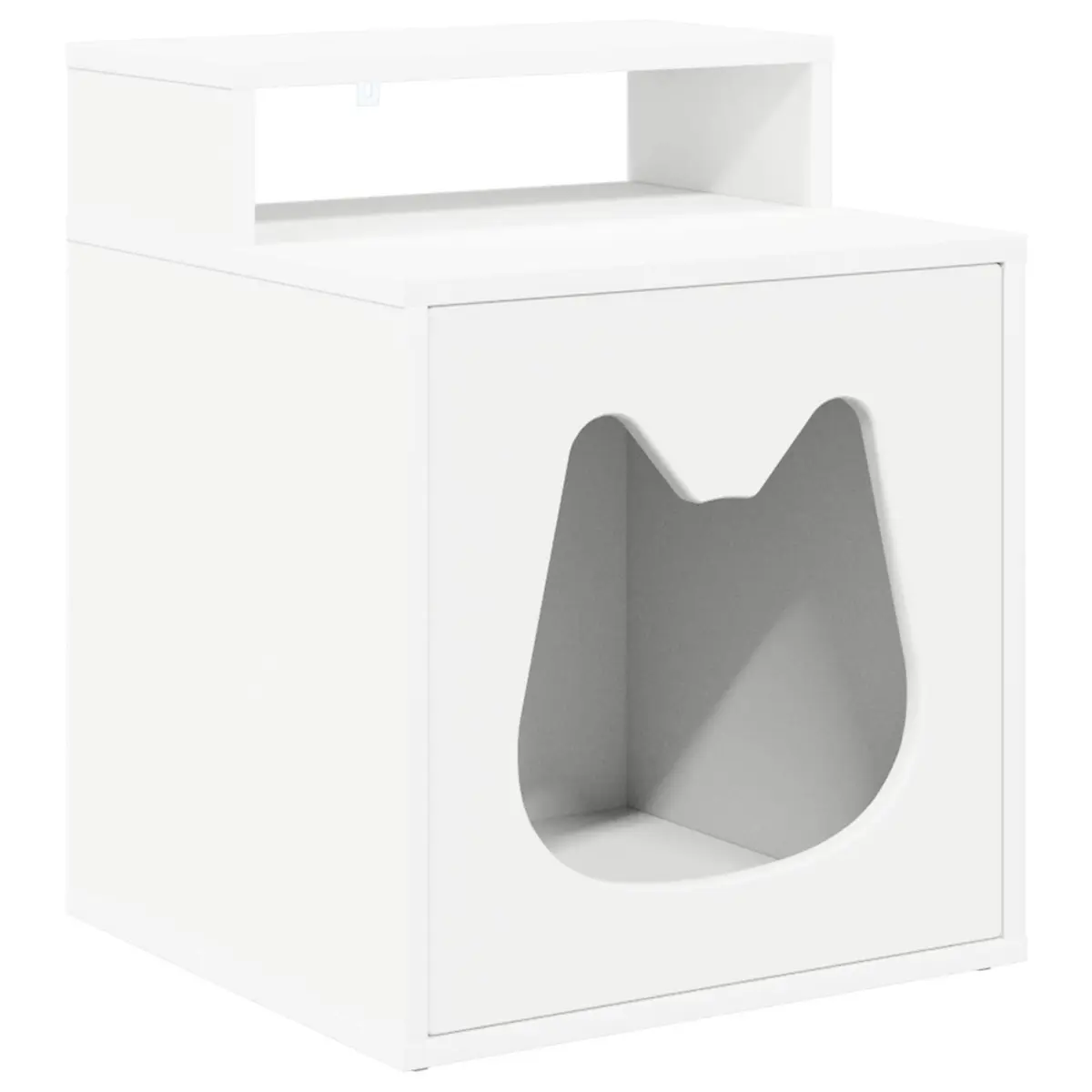 White Engineered Wood Cat House for Indoor Use