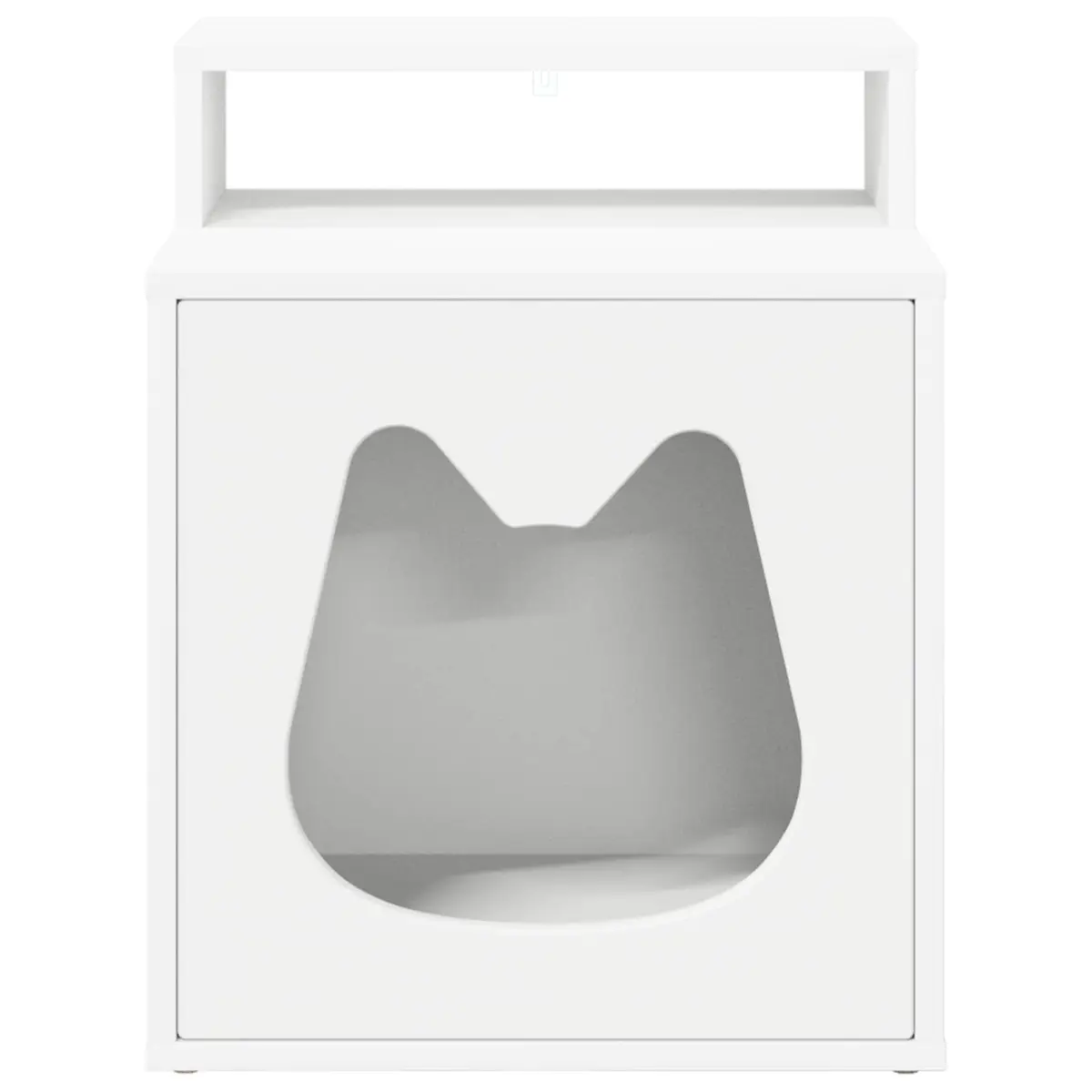 White Engineered Wood Cat House for Indoor Use