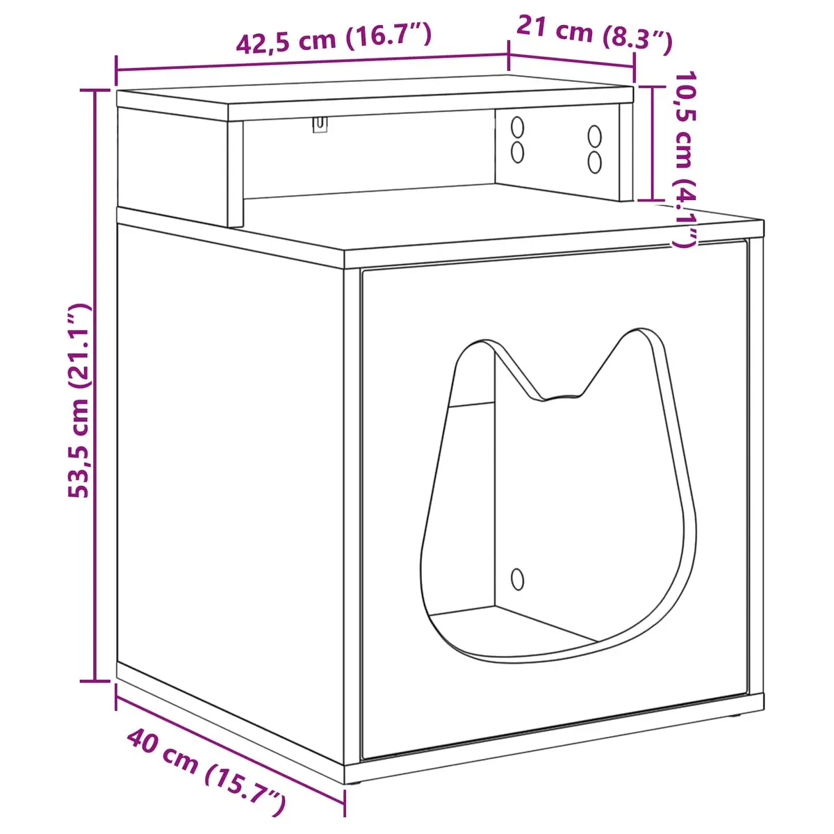 White Engineered Wood Cat House for Indoor Use