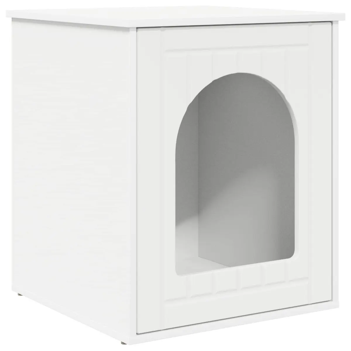 White Engineered Wood Cat House for Indoor Spaces