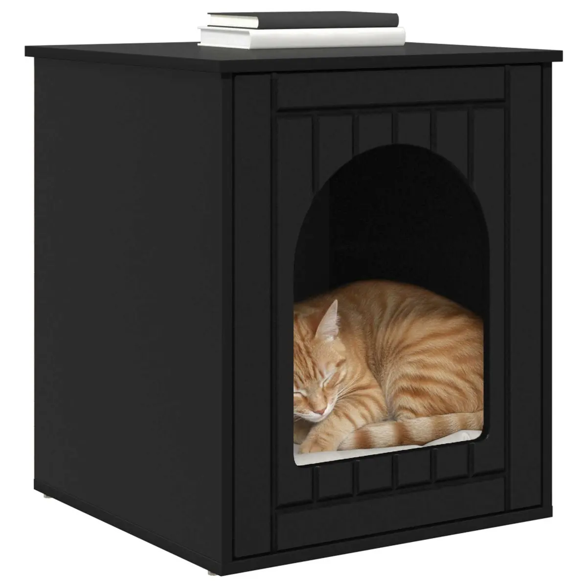 Cat House Engineered Wood 53 x 52 x 62 cm Black
