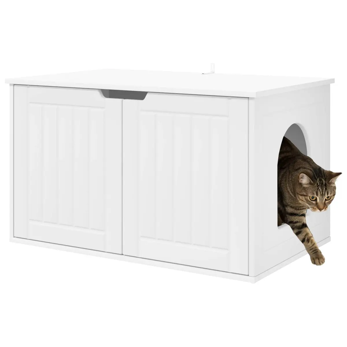White Cat House with Durable Engineered Wood